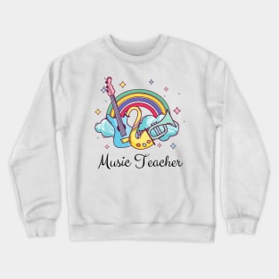 Music Teacher Cute boho Rainbow Crewneck Sweatshirt